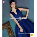 New Arrival Luxury Royal Blue Sleeveless Fashion Woman Party Wear Blue Lace Long Evening Dress